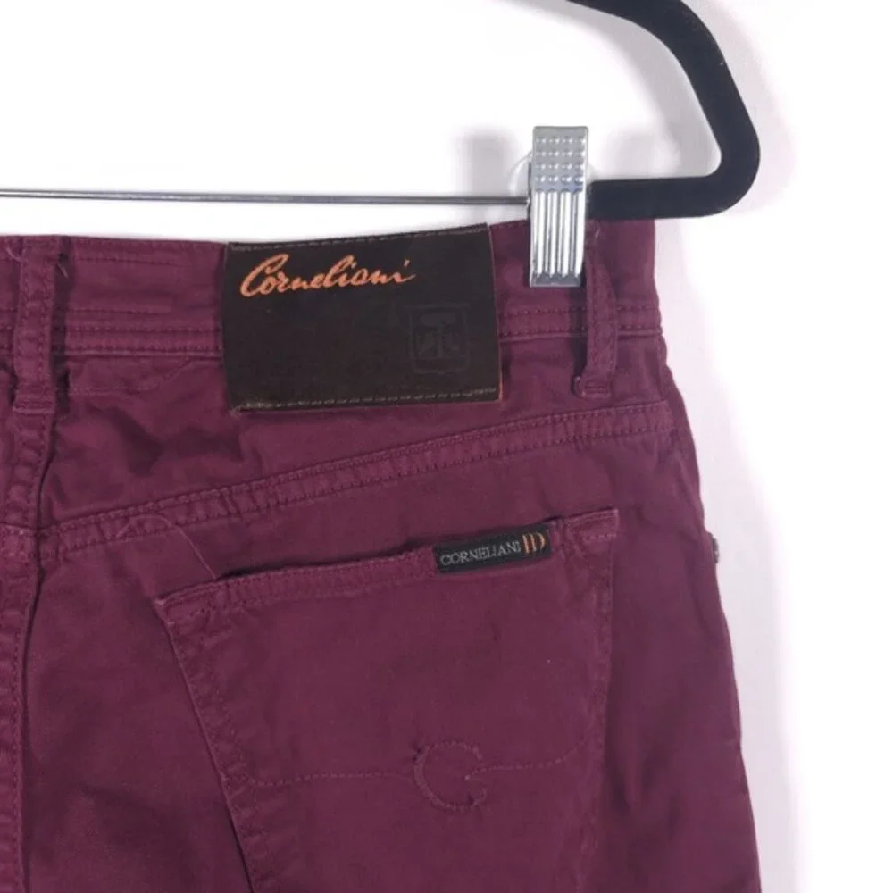 CORNELIANI ID LUXURY DENIM ITALY🇮🇹MADE y5p 7214JT4 00 Pants Burgundy‎ Size 34